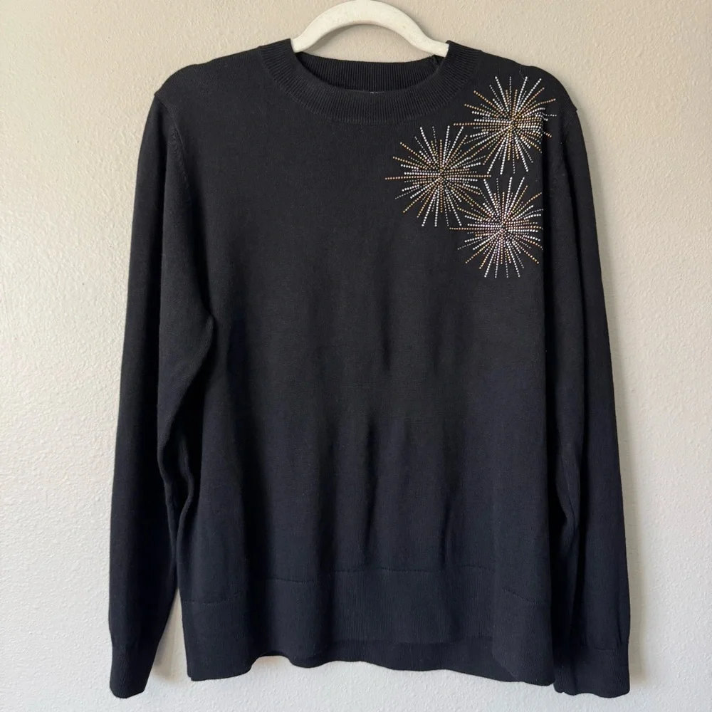 Tuckernuck Black Sunburst Embellished Riley Sweater - Picture 4 of 10